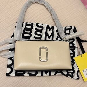 Marc Jacobs Cream Clutch with Silver Logo